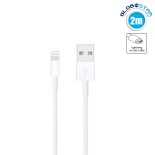 GloboStar® 86091 Καλώδιο Φόρτισης Fast Charging Data iPhone 2M από Regular USB 2.0 σε 8 Pin Lightning Λευκό