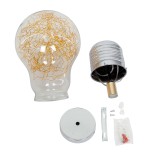 GLOBOSTAR® LAMP 00808 Μοντέρνο Κρεμαστό Φωτιστικό Οροφής με Ντουί 1 x E27 AC 220-240V IP20 - Διάφανο, Χρυσό & Ασημί - Μ30 x Π30 x Υ52cm
