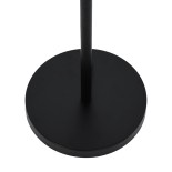 GloboStar® CEDAR 00827 Μοντέρνο Φωτιστικό Δαπέδου Μονόφωτο 1 x E27 Μαύρο Μεταλλικό Καμπάνα με Μαύρο Ύφασμα & Εφέ Ξύλου D40 x H148cm