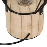 GloboStar® ANTLER 01443 Επιτραπέζιο Φωτιστικό Πορτατίφ LED 2.2W 154lm 360° DC 5V IP20 Θερμό Λευκό 3000K Μαύρο Μέταλλο με Μπεζ Ξύλο - Μ19 x Π19 x Υ29cm - 2 Xρόνια Εγγύηση