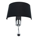 GLOBOSTAR® ELEGANT 01492 Μοντέρνο Φωτιστικό Τοίχου - Απλίκα Ξενοδοχείου Reading Light με Ντουί 1 x E27 LED 3W 360lm 36° AC 220-240V IP20 Θερμό Λευκό 2700K - Bridgelux COB Chip - Χρώμιο & Μαύρο - Μ26 x Π16.5 x Υ33cm - 2 Χρόνια Εγγύηση