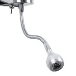 GLOBOSTAR® ELEGANT 01493 Μοντέρνο Φωτιστικό Τοίχου - Απλίκα Ξενοδοχείου Reading Light με Ντουί 1 x E27 LED 3W 360lm 36° AC 220-240V IP20 Θερμό Λευκό 2700K - Bridgelux COB Chip - Ασημί & Λευκό - Μ26 x Π16.5 x Υ33cm - 2 Χρόνια Εγγύηση
