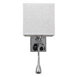 GLOBOSTAR® ELEGANT 01495 Μοντέρνο Φωτιστικό Τοίχου - Απλίκα Ξενοδοχείου Reading Light με Ντουί 1 x E27 LED 3W 360lm 36° AC 220-240V IP20 Θερμό Λευκό 2700K - Bridgelux COB Chip - Χρώμιο & Λευκό - Μ17 x Π21 x Υ43cm - 2 Χρόνια Εγγύηση