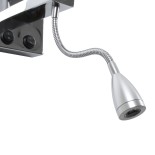 GLOBOSTAR® ELEGANT 01495 Μοντέρνο Φωτιστικό Τοίχου - Απλίκα Ξενοδοχείου Reading Light με Ντουί 1 x E27 LED 3W 360lm 36° AC 220-240V IP20 Θερμό Λευκό 2700K - Bridgelux COB Chip - Χρώμιο & Λευκό - Μ17 x Π21 x Υ43cm - 2 Χρόνια Εγγύηση