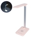 GloboStar® 76533 Επιτραπέζιο Φωτιστικό Πορτατίφ LED 3.5W 350lm -° DC 5V IP20 CCT Θερμό Λευκό 2700K - Φυσικό Λευκό 4500K - Ψυχρό Λευκό 6000K Dimmable Ροζ Πλαστικό με Γκρι Μέταλλο - Μ27 x Π14 x Υ51cm - 2 Xρόνια Εγγύηση