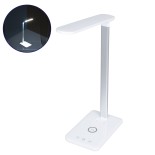 GloboStar® 76532 Επιτραπέζιο Φωτιστικό Πορτατίφ LED 3.5W 350lm -° DC 5V IP20 CCT Θερμό Λευκό 2700K - Φυσικό Λευκό 4500K - Ψυχρό Λευκό 6000K Dimmable Λευκό Πλαστικό με Γκρι Μέταλλο - Μ27 x Π14 x Υ51cm - 2 Xρόνια Εγγύηση
