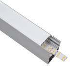 GloboStar® SURFACEPENDANT-PROFILE 70826-3M Προφίλ Αλουμινίου - Βάση & Ψύκτρα Ταινίας LED με Λευκό Γαλακτερό Κάλυμμα - Επιφανειακή & Κρεμαστή Χρήση - Πατητό Κάλυμμα - Ασημί - 3 Μέτρα - Μ300 x Π5 x Υ7cm
