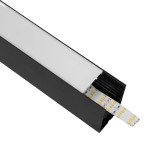 GLOBOSTAR® ALP-LINEAR VERTEX 70828-3M Επιφανειακό Προφίλ Αλουμινίου με Λευκό Γαλακτερό Πατητό Κάλυμμα για Ταινίες LED IP20 - Μαύρο & Λευκό - Μ300 x Π5 x Υ7cm 