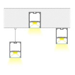 GLOBOSTAR® ALP-LINEAR VERTEX 70828-3M Επιφανειακό Προφίλ Αλουμινίου με Λευκό Γαλακτερό Πατητό Κάλυμμα για Ταινίες LED IP20 - Μαύρο & Λευκό - Μ300 x Π5 x Υ7cm 