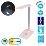 GloboStar® 76533 Επιτραπέζιο Φωτιστικό Πορτατίφ LED 3.5W 350lm -° DC 5V IP20 CCT Θερμό Λευκό 2700K - Φυσικό Λευκό 4500K - Ψυχρό Λευκό 6000K Dimmable Ροζ Πλαστικό με Γκρι Μέταλλο - Μ27 x Π14 x Υ51cm - 2 Xρόνια Εγγύηση