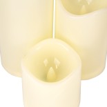 GLOBOSTAR® FIREFLAME 79552 Διακοσμητικό Κερί με IR Ασύρματο Χειριστήριο LED 0.5W 25lm 120° DC 3V με 9xAA Μπαταρίες IP20 Θερμό Λευκό 2700K Dimmable - Μπεζ -Μ7.5 x Π7.5 x Υ15cm - Πακέτο 3 Τεμαχίων - 1 Χρόνο Εγγύηση