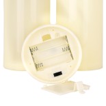 GLOBOSTAR® FIREFLAME 79552 Διακοσμητικό Κερί με IR Ασύρματο Χειριστήριο LED 0.5W 25lm 120° DC 3V με 9xAA Μπαταρίες IP20 Θερμό Λευκό 2700K Dimmable - Μπεζ -Μ7.5 x Π7.5 x Υ15cm - Πακέτο 3 Τεμαχίων - 1 Χρόνο Εγγύηση
