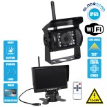 GloboStar® 86030 WiFi Έγχρωμη Κάμερα 720p CMOS HD Οπισθοπορείας Αυτοκινήτου-Φορτηγού DC 12-24V 120° με Οθόνη 7