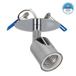 GloboStar® SARA 00850 Χωνευτό Φωτιστικό Οροφής Σποτ Μονόφωτο 1 x E27 IP20 Ασημί Μέταλλο - Μ8 x Π8 x Υ8.5cm