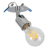 GloboStar® SARA 00850 Χωνευτό Φωτιστικό Οροφής Σποτ Μονόφωτο 1 x E27 IP20 Ασημί Μέταλλο - Μ8 x Π8 x Υ8.5cm