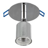 GloboStar® SARA 00850 Χωνευτό Φωτιστικό Οροφής Σποτ Μονόφωτο 1 x E27 IP20 Ασημί Μέταλλο - Μ8 x Π8 x Υ8.5cm