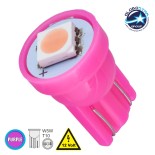 GLOBOSTAR® W5W-T10 81049 Λάμπα W5W T10 LED 0.12W 12lm 120° DC 12V IP20 Ροζ - 1 x Epistar SMD5050 Chip - Μ1.1 x Π1.1 x Υ1.7cm - 1 Χρόνο Εγγύηση