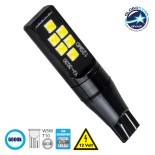 GloboStar® 81121 Λάμπα Αυτοκίνητου T10 W5W 2nd Generation Can-Bus Series LED 12 SMD 3030 8W 1200lm 360° DC 12V IP20 Ψυχρό Λευκό 6000K