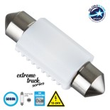 GloboStar® 81333 Λάμπα Αυτοκινήτου & Φορτηγού 36mm FESTOON - C5W 3rd Generation Can-Bus Extreme Truck Series LED 2 SMD 3030 3W 450lm 120° DC 12-24V IP20 Ψυχρό Λευκό 6000K