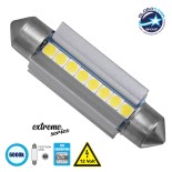 GloboStar® 81340 Λάμπα Αυτοκινήτου 42mm FESTOON - C5W 3rd Generation Can-Bus Extreme Series LED 8 SMD 3030 8W 1200lm 120° DC 12V IP20 Ψυχρό Λευκό 6000K