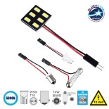 GloboStar® 81401 Λάμπα Αυτοκινήτου LED PCB PLATE - T10 - W5W - BA9S - T4W - FESTOON - C5W 1st Generation Can-Bus Series LED 6 SMD 5630 1.2W 240lm 120° DC 12V IP20 Ψυχρό Λευκό 6000K