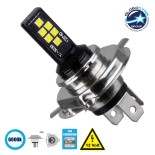 GLOBOSTAR® H4 81446 Λάμπα H4 CANbus LED 4W 440lm 360° DC 12V IP20 Ψυχρό Λευκό 6000K - 12 x Epistar SMD3030 Chip - Μ4.7 x Π4.7 x Υ6.6cm - 1 Χρόνο Εγγύηση