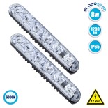 GloboStar® 81723 Σετ 2 Μπάρες DRL LED CREE 8W 1200lm 120° DC 12V Αδιάβροχες IP65 Ψυχρό Λευκό 6000K
