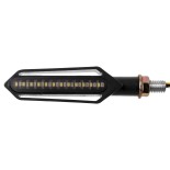 GloboStar® 81757 ΣΕΤ 2 x Φλάς Μοτοσυκλέτας Universal Knife LED SMD 5050 5W DC 12V 2 Λειτουργιών Λευκό 6000K για Φώτα Ημέρας & με Τρεχούμενο Εφέ Φωτισμού Πορτοκαλί για Φλας Αδιάβροχα IP65
