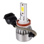 GloboStar® 82004 H8 C6 Line KIT Βασικού Φωτισμού Αυτοκινήτου & Φορτηγού 1st Generation Can-Bus Series LED CREE CXB COB 24W/48W 3600lm/7200lm DC 12-24V Αδιάβροχο IP65 Ψυχρό Λευκό 6000K