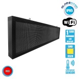 GLOBOSTAR®DISPLAY 90281 Κυλιόμενη Ψηφιακή Επιγραφή 160x32cm P10 Μονής Όψης LED AC 220-240V Αδιάβροχο IP65 Κόκκινο - WiFi Control μέσω FK APP - Αισθητήρας Θερμοκρασίας & Υγρασίας - Μ168 x Π9 x Υ40cm - 2 Χρόνια Εγγύηση