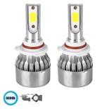 GloboStar® 82010 HB4 9006 C6 Line KIT Βασικού Φωτισμού Αυτοκινήτου & Φορτηγού 1st Generation Can-Bus Series LED CREE CXB COB 24W/48W 4800lm/9600lm DC 12V Αδιάβροχο IP65 Ψυχρό Λευκό 6000K