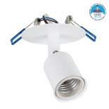 GloboStar® SARA 00848 Μοντέρνο Χωνευτό Φωτιστικό Οροφής / Τοίχου Μονόφωτο 1xE27 Μεταλλικό Λευκό Φ8 x Υ8.5cm