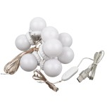 GloboStar® 79047 Φωτιστικό Γιρλάντα με 10 Γλομπάκια για Μακιγιάζ - Καθρέπτη LED 8W 800lm DC 5V με Καλώδιο Τροφοδοσίας USB - Ενσωματωμένο Χειριστήριο Εναλλαγής Χρωμάτων & USB Wall Adapter Αδιάβροχο IP54 CCT Θερμό 2700K έως Ψυχρό 6000K Dimmable