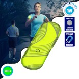 GloboStar® 79073 Μαγνητικό Clip Ασφαλείας Φωσφοριζέ Αντανακλαστικό για Ποδηλάτες & Runners με Φωτεινή Σήμανση LED & Μπαταρία CR2032 - Αδιάβροχο IP65 Λαχανί Φωσφοριζέ