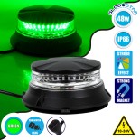GloboStar® 85169 PRO Series Φάρος Σήμανσης Οχήματος Security - Ασφαλείας για Αυτοκίνητα & Φορτηγά 6 Προγραμμάτων Φωτισμού STROBE LED SMD 3030 48W DC 10-30V Αδιάβροχος IP66 Πράσινο