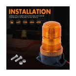 GloboStar® 85195 PRO Series Φάρος Ασφαλείας για Περονοφόρα - Κλαρκ - Αυτοκίνητα & Φορτηγά STROBE LED SMD 5730 40W DC 10-110V Αδιάβροχος IP65 Πορτοκαλί