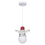 GloboStar® ZEBRA 00639 Μοντέρνο Κρεμαστό Παιδικό Φωτιστικό Οροφής Μονόφωτο 1 x E27 Λευκό Μαύρο Μεταλλικό Μ19 x Π10.5 x Υ13.5cm