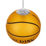 GloboStar® SPALDING NBA 00649 Παιδικό Κρεμαστό Φωτιστικό Μπάλα Μονόφωτο 1 x E27 IP20 Πορτοκαλί & Μαύρο Γυαλί - Μ25 x Π25 x Υ25cm