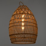 GLOBOSTAR® TAHITI 00710 Boho Κρεμαστό Φωτιστικό Οροφής με Ντουί 1 x E27 AC 220-240V IP20 - Μπεζ - Μ38 x Π38 x Υ50cm