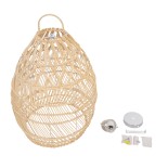 GLOBOSTAR® TAHITI 00710 Boho Κρεμαστό Φωτιστικό Οροφής με Ντουί 1 x E27 AC 220-240V IP20 - Μπεζ - Μ38 x Π38 x Υ50cm