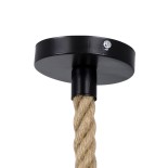 GloboStar® SIMON 00726 Boho Κρεμαστό Φωτιστικό Μπάλα Μονόφωτο 1 x E27 IP20 Μπεζ & Μπλε Σχοινί - Μ30 x Π30 x Υ30cm