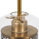 GloboStar® AVERY 00739 Μοντέρνο Κρεμαστό Φωτιστικό Μπάλα Μονόφωτο 1 x E27 IP20 Διάφανο Γυαλί με Χρυσό Μέταλλο - Μ18 x Π18 x Υ38cm