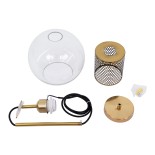 GloboStar® AVERY 00739 Μοντέρνο Κρεμαστό Φωτιστικό Μπάλα Μονόφωτο 1 x E27 IP20 Διάφανο Γυαλί με Χρυσό Μέταλλο - Μ18 x Π18 x Υ38cm