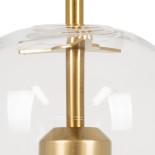 GloboStar® AVERY 00741 Μοντέρνο Κρεμαστό Φωτιστικό Καμπάνα Μονόφωτο 1 x E27 IP20 Διάφανο Γυαλί με Χρυσό Μέταλλο - Μ15 x Π15 x Υ60cm