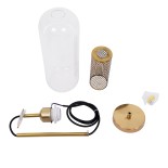 GloboStar® AVERY 00741 Μοντέρνο Κρεμαστό Φωτιστικό Καμπάνα Μονόφωτο 1 x E27 IP20 Διάφανο Γυαλί με Χρυσό Μέταλλο - Μ15 x Π15 x Υ60cm