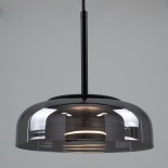 GLOBOSTAR® CHARLOTTE 00743 Μοντέρνο Κρεμαστό Φωτιστικό Οροφής LED 5W 500lm 180° AC 220-240V IP20 Θερμό Λευκό 2700K - Sanan SMD Chip - Μαύρο & Μαύρο Φιμέ - Μ23 x Π23 x Υ23cm - 2 Xρόνια Εγγύηση