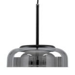 GLOBOSTAR® CHARLOTTE 00743 Μοντέρνο Κρεμαστό Φωτιστικό Οροφής LED 5W 500lm 180° AC 220-240V IP20 Θερμό Λευκό 2700K - Sanan SMD Chip - Μαύρο & Μαύρο Φιμέ - Μ23 x Π23 x Υ23cm - 2 Xρόνια Εγγύηση