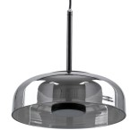 GLOBOSTAR® CHARLOTTE 00743 Μοντέρνο Κρεμαστό Φωτιστικό Οροφής LED 5W 500lm 180° AC 220-240V IP20 Θερμό Λευκό 2700K - Sanan SMD Chip - Μαύρο & Μαύρο Φιμέ - Μ23 x Π23 x Υ23cm - 2 Xρόνια Εγγύηση