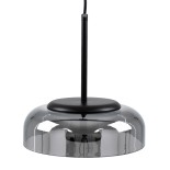 GLOBOSTAR® CHARLOTTE 00743 Μοντέρνο Κρεμαστό Φωτιστικό Οροφής LED 5W 500lm 180° AC 220-240V IP20 Θερμό Λευκό 2700K - Sanan SMD Chip - Μαύρο & Μαύρο Φιμέ - Μ23 x Π23 x Υ23cm - 2 Xρόνια Εγγύηση