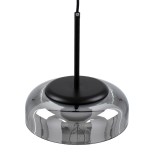 GLOBOSTAR® CHARLOTTE 00743 Μοντέρνο Κρεμαστό Φωτιστικό Οροφής LED 5W 500lm 180° AC 220-240V IP20 Θερμό Λευκό 2700K - Sanan SMD Chip - Μαύρο & Μαύρο Φιμέ - Μ23 x Π23 x Υ23cm - 2 Xρόνια Εγγύηση